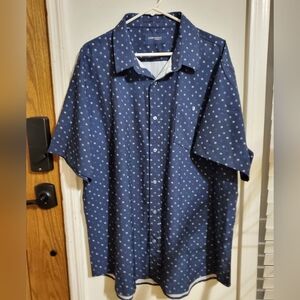 Jachs New York XXL Navy Floral Print Short Sleeve Button Down Shirt